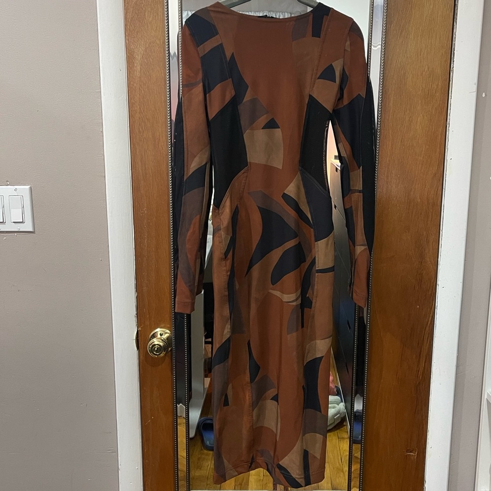 House of CB Cassidy Brown Print MIDI Dress